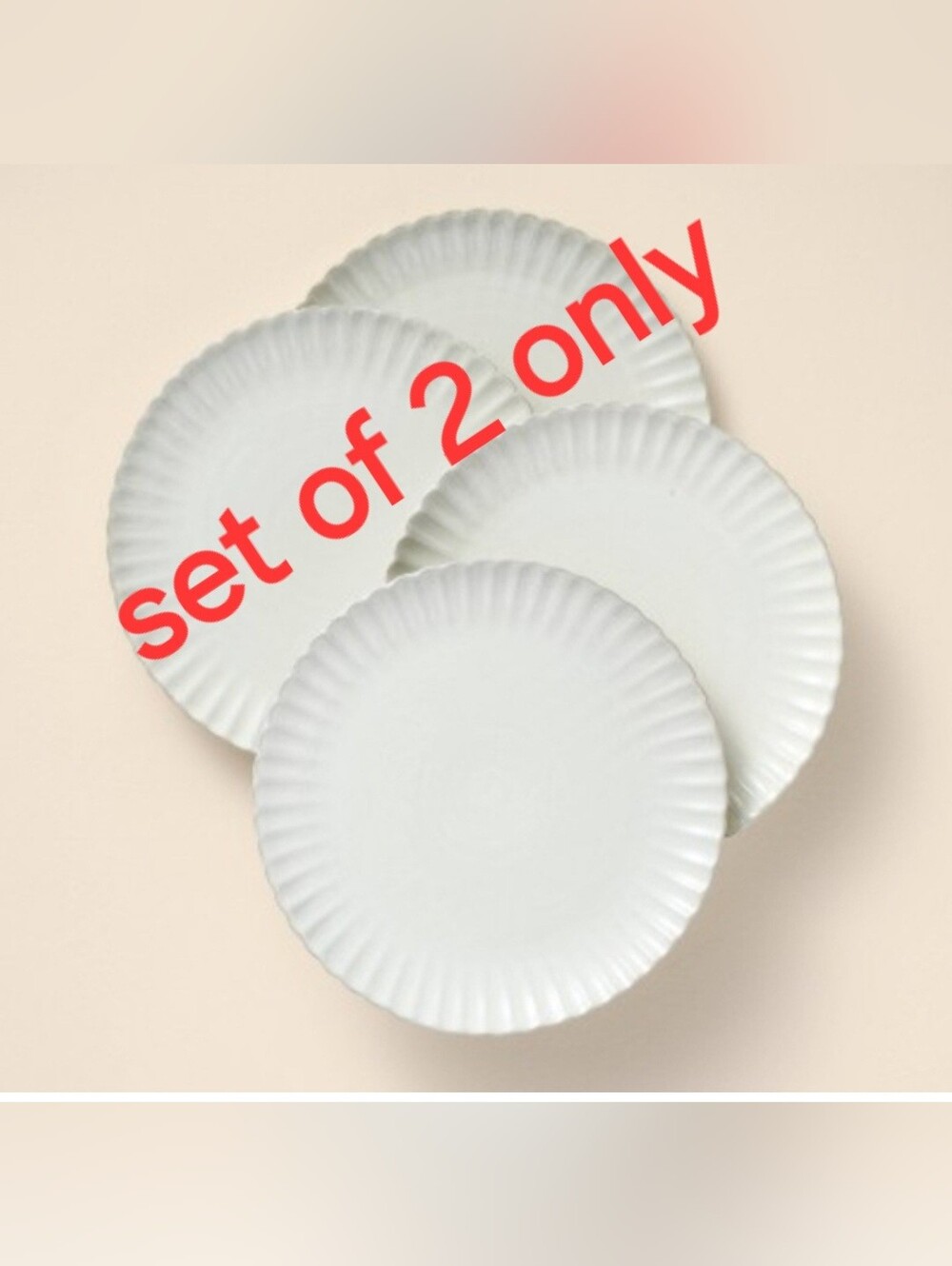 Hearth & Hand With Magnolia 2pk 10.5" Scalloped Edge Stoneware Dinner Plates Cre